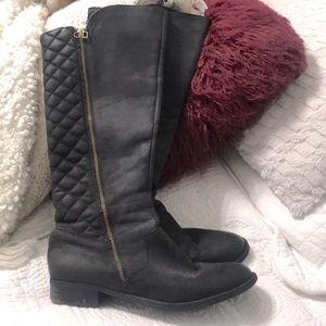 steve madden northside quilt back knee high boot